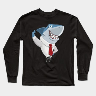 Shark Illustration Long Sleeve T-Shirt